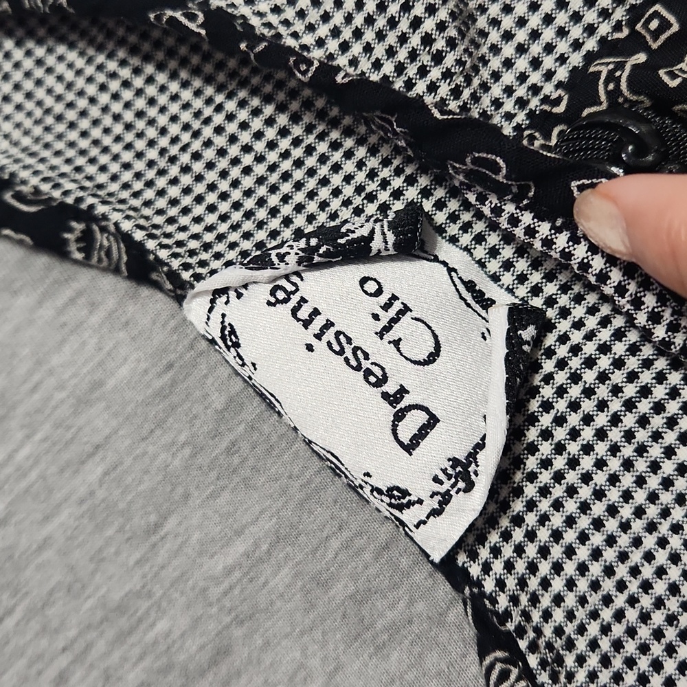 Vintage Dressing Clio Patchwork Houndstooth Black… - image 7